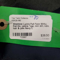 Lycra Full Face Slinky, Pull On, velcro *vgc, mnr dirt, rubs, hair & pills
