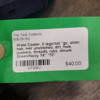 Wool Cooler, 0 legs/tail *gc, older, hair, mnr unstitched, dirt, hole, puckers, threads, rubs, shrunk
