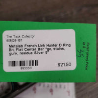 French Link Hunter D Ring Bit, Flat Center Bar *gc, stains, gunk, residue

