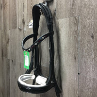 Monocrown Crank Double Bridle, add on bling bband *vgc, dirt, stains, curled edge, creases, 0 flash