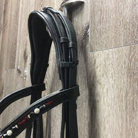 Monocrown Crank Double Bridle, add on bling bband *vgc, dirt, stains, curled edge, creases, 0 flash
