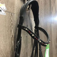 Monocrown Crank Double Bridle, add on bling bband *vgc, dirt, stains, curled edge, creases, 0 flash
