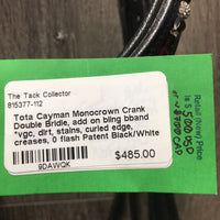Monocrown Crank Double Bridle, add on bling bband *vgc, dirt, stains, curled edge, creases, 0 flash