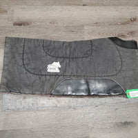 Felt Bottom Canvas Western Saddle Pad, wither cutout *gc, older, hairy, pilly, mnr dirt, faded, threads, peeled, rubs, stains, puckers
