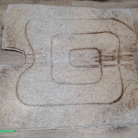 Felt Bottom Canvas Western Saddle Pad, wither cutout *gc, older, hairy, pilly, mnr dirt, faded, threads, peeled, rubs, stains, puckers