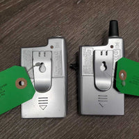2 Master & Remote Eartec Full-Duplex Wireless System Headset & Base Units, Plastic case *GC, dirty, NO Charging Cord, Works?
