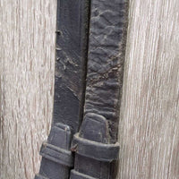 Rolled Leather Dressage Bridle, Lever Noseband, Cotton Web Reins, Buckles *gc, scrapes, mnr peeled, clean, residue, tight keepers
