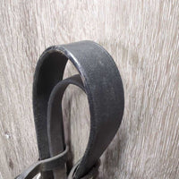 Rolled Leather Dressage Bridle, Lever Noseband, Cotton Web Reins, Buckles *gc, scrapes, mnr peeled, clean, residue, tight keepers
