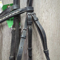 Padded Monocrown Dressage Bridle, Bling, Crank, Dy'on Flash *gc, dirt
