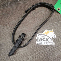 Thick Leather Flash Strap & Buckle On Noseband Attachment *gc, clean, stiff, dry, edges: dirt residue & scrapes
