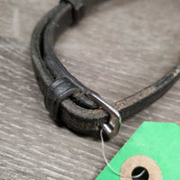 Thick Leather Flash Strap & Buckle On Noseband Attachment *gc, clean, stiff, dry, edges: dirt residue & scrapes
