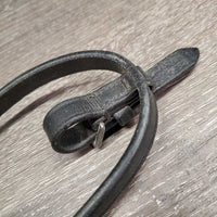 Thick Leather Flash Strap & Buckle On Noseband Attachment *gc, clean, stiff, dry, edges: dirt residue & scrapes
