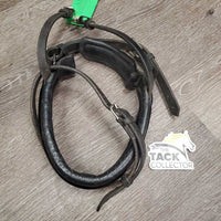 Padded Crank Monocrown Noseband ONLY, Flash *gc, missing & broken keepers, dirty, scrapes, trimmed end, xholes
