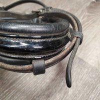 Padded Crank Monocrown Noseband ONLY, Flash *gc, missing & broken keepers, dirty, scrapes, trimmed end, xholes
