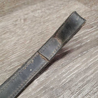 Rolled Piping Thick Hvy Leather Browband *fair, dirty, cracks, stains
