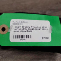 1 ONLY Stretchy Nylon Leg Wrap *gc/fair, dirty, snags, rough edges, weak velcro
