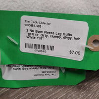 2 No Bow Fleece Leg Quilts *gc/fair, dirty, clumpy, dingy, hair
