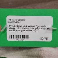 Pr No Bow Leg Wraps *gc, older, dingy, dirt, stains, hair, pilly, marker, undone edges

