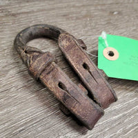 2 Rolled Leather Pelham Bit Converters *fair, v.dry, b.stiff, v.scraped
