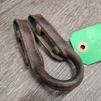 2 Rolled Leather Pelham Bit Converters *fair, v.dry, b.stiff, v.scraped
