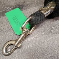 Stiff Nylon Lead Rope *gc, mnr dirt, hair, frays, rust

