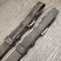 2 Soft Leather Cheek Pieces, buckles *gc, v.dirty, rubs, residue
