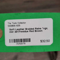 Soft Leather Braided Reins *vgc, mnr dirt?residue
