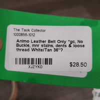 Leather Belt Only *gc, No Buckle, mnr stains, dents & loose thread
