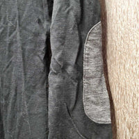 LS Light Merino Wool Shirt, elbow patches *gc, hairy, pilly, threads, deodorant sparkles
