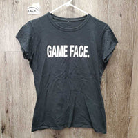 SS T-Shirt "Game Face" *gc, hairy, mnr pilly & faded
