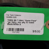 SS T-Shirt "Game Face" *gc, hairy, mnr pilly & faded
