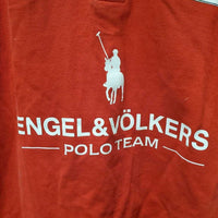 SS Polo Shirt, 1/4 Button Up *gc, faded collar edges & stain

