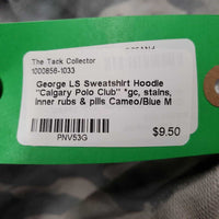 LS Sweatshirt Hoodie "Calgary Polo Club" *gc, stains, inner rubs & pills
