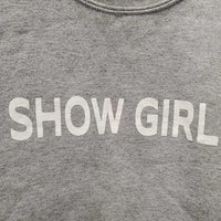 LS Sweatshirt "Show Girl" *fair, v.pilly, rubs, older, mnr hair
