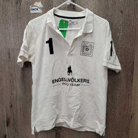 SS Polo Shirt, 1/4 Button Up *gc, stains, hair
