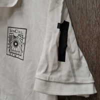 SS Polo Shirt, 1/4 Button Up *gc, stains, hair
