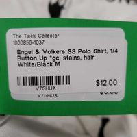 SS Polo Shirt, 1/4 Button Up *gc, stains, hair
