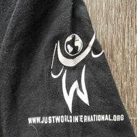 SS T-Shirt "Lead Change Be Change - Just World" *gc, cracking logos, faded, rubs, pills, faded pits
