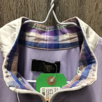 SS Sun Show Shirt, 1/3 Zip up, mesh sleeves *gc, snags, crinkled collar, stretched pits
