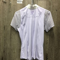 SS Sun Show Shirt, 1/3 Zip up, mesh sleeves *gc, snags, crinkled collar, stretched pits
