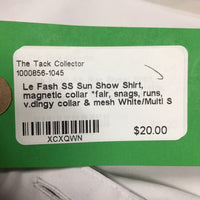 SS Sun Show Shirt, magnetic collar *fair, snags, runs, v.dingy collar & mesh