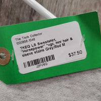 LS Sweatshirt, "Horsepower" *vgc, mnr hair & sleeve stains
