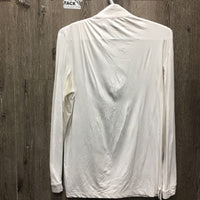 LS Mesh Sun Shirt, quarter zip *gc/fair, undone seams, stains, pills, pit stains
