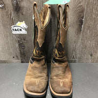 Square Toe Western Boots *gc, rubs, stains, scrapes, faded, scratches
