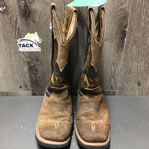 Square Toe Western Boots *gc, rubs, stains, scrapes, faded, scratches