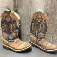 Square Toe Western Boots *gc, rubs, stains, scrapes, faded, scratches
