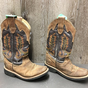 Square Toe Western Boots *gc, rubs, stains, scrapes, faded, scratches