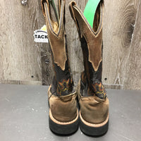 Square Toe Western Boots *gc, rubs, stains, scrapes, faded, scratches
