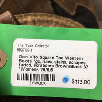 Square Toe Western Boots *gc, rubs, stains, scrapes, faded, scratches
