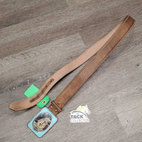 Soft Leather Belt, Square Belt Buckle *vgc, creases, stains, scratches, dents, dirt/residue, scrapes
